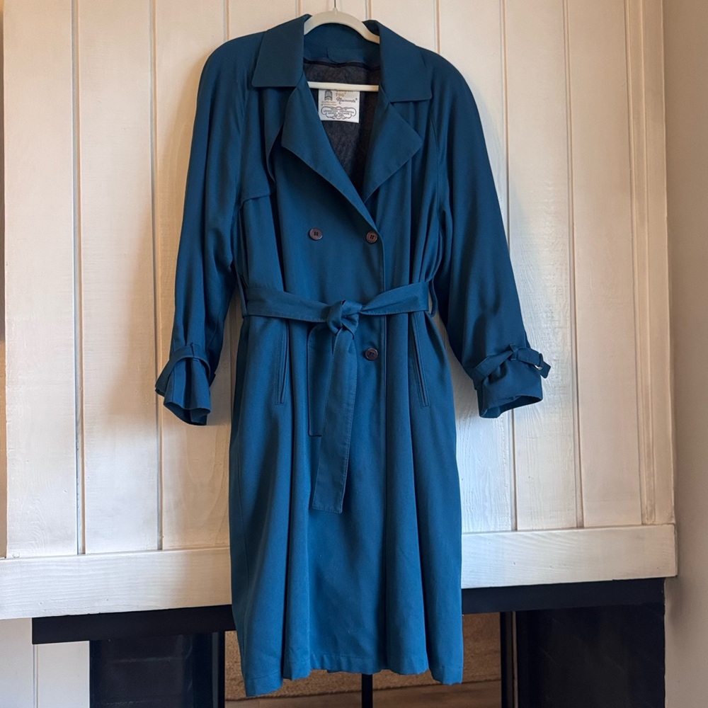 Vintage London Fog Teal Trench Coat